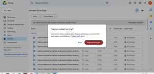 Menghapus semua isi google drive permanen