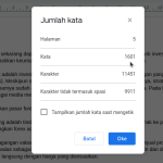 menampilkan jumlah kata google docs