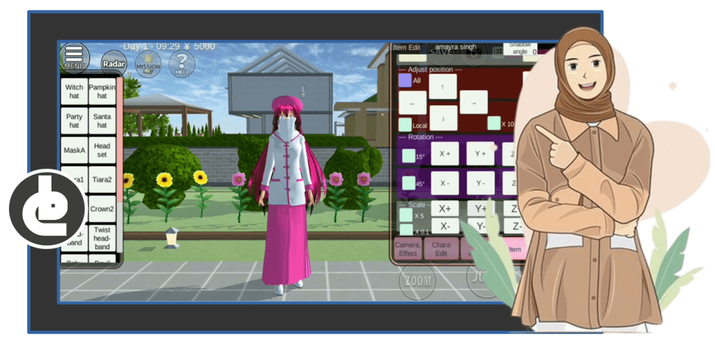 Cara Mengganti rambut di sakura school simulator