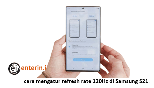 cara mengatur refresh rate 120Hz di Samsung S21.