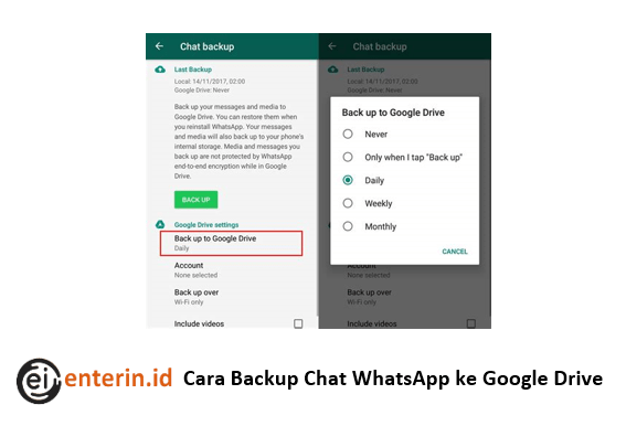 Cara Backup Chat WhatsApp ke Google Drive